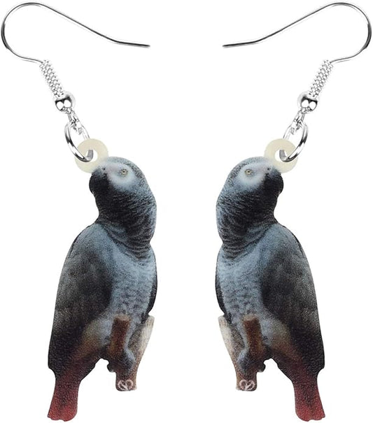 NEWEI Acrylic Cockatiel Gifts Cute Parrot Earrings Dangle for Women Bird Lovers Jewelry Ornament Charms