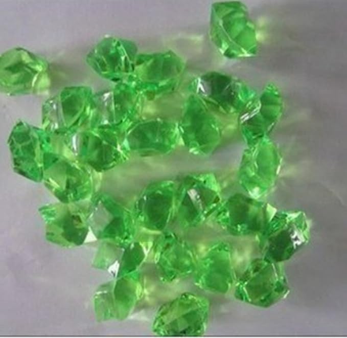Ivie Colorful Crystal Stone Acrylic Glass Transparent Stone for Fish Tank,Aquarium,Terrariums,Vase,Plants,Garden Decoration (200grams) (green-2)