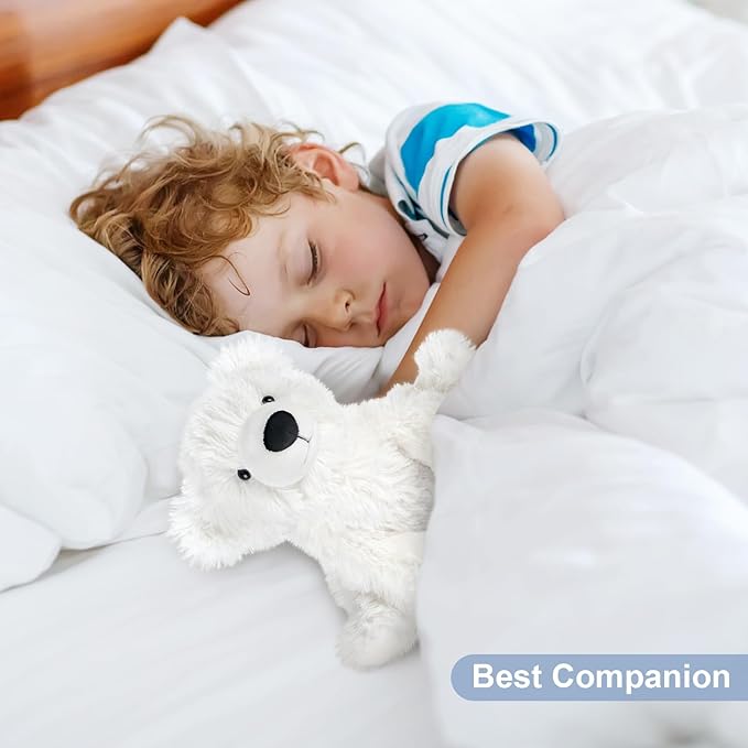 SuzziPals Warming Polar Bear Stuffed Animal, Microwavable Heating Pad for Soothing & Stress Relief, Stuffed Bears Plush Toys with Lavender Scent, Plushies White Bear Gifts Kids & Adults