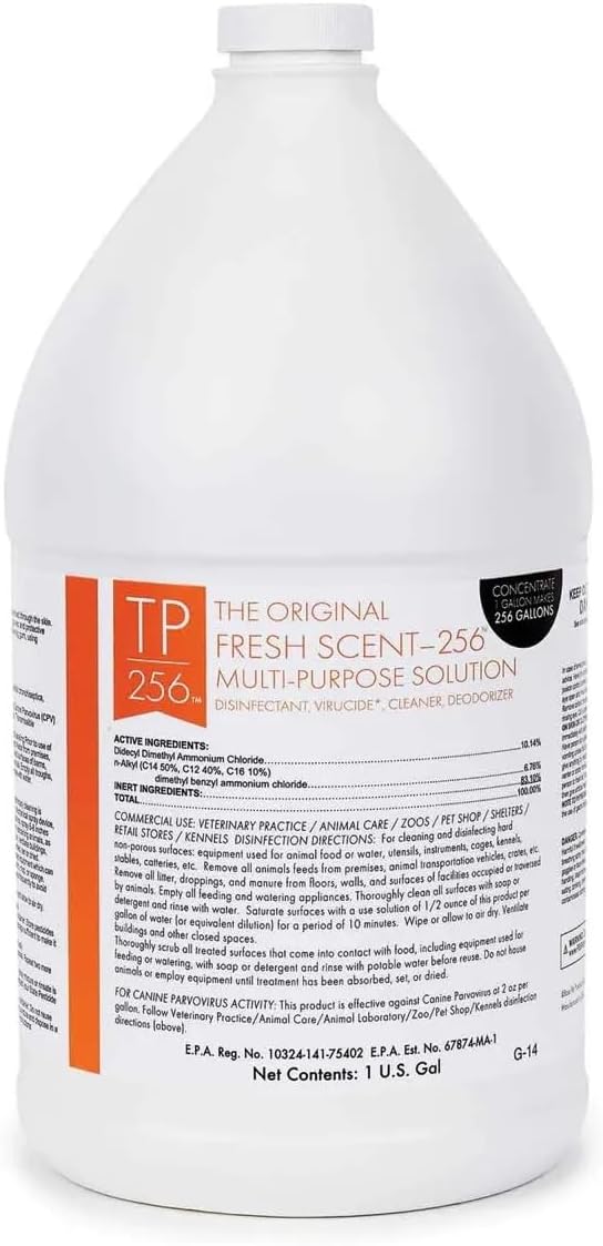 PUREPET 256 Kennel Cage and Surface Disinfectant The Original High Concentrate Vet Approved Cleanser (Fresh Scent)