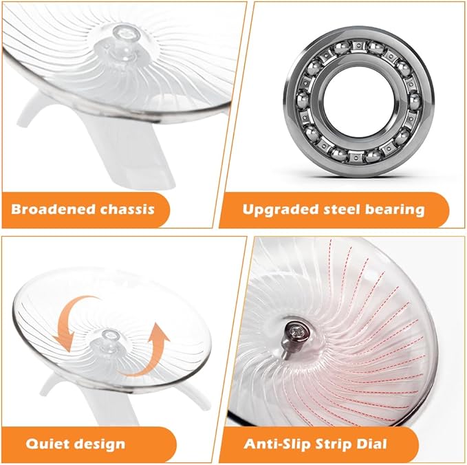 Silent Hamster Wheel,Small Pets Exercise Wheel Hermit Crab Spinner Exercise Running Wheels for Gerbil Ferret Chinchilla and Dwarf Hamster(5.12 inch,Color:White)