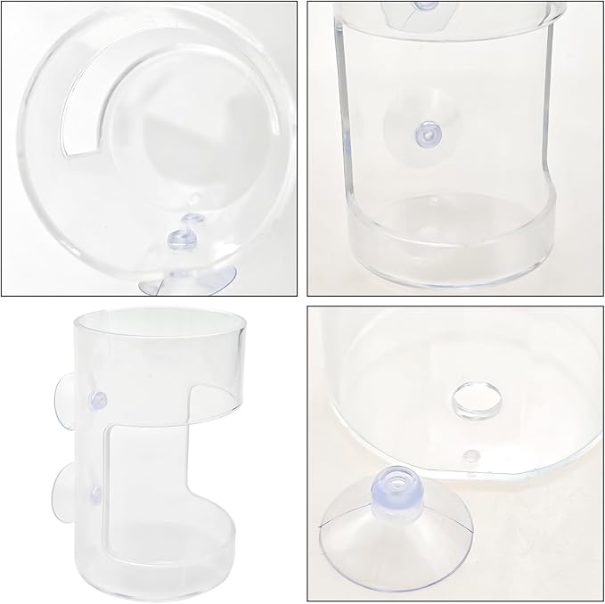 2 Pack PS Plastic Fish Feeders, Tank Feeding Tray with Suction Cup, Artemia Clear Floating Fish Tank Dish Tray, Tank Divider Supplies