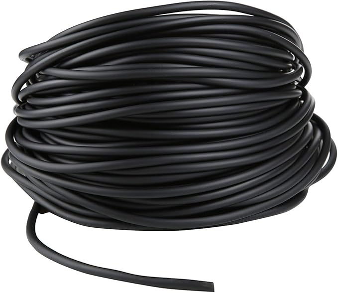 JIH Aquarium 165 Feet Standard 3/16" Black Flexible Airline Tubing with Black Plastic Connectors for Fish Tank,Terrariums, and Hydroponics