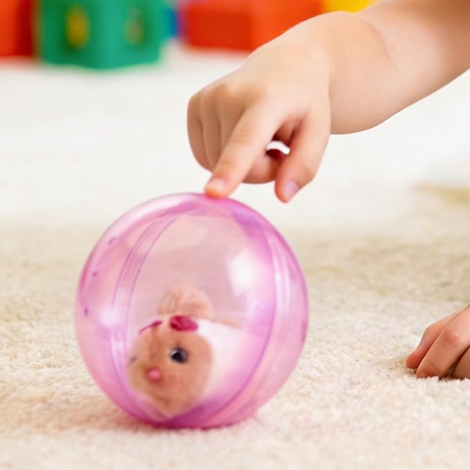 Hamster Ball Large | Automatic Rolling Ball Hamster | Cat Hamsters Wheel Toy | Electric Plush Hamsters Interactive Toy | Cats Hamst-er Running Exercise Hampster Toys for Kids Cats and Dogs