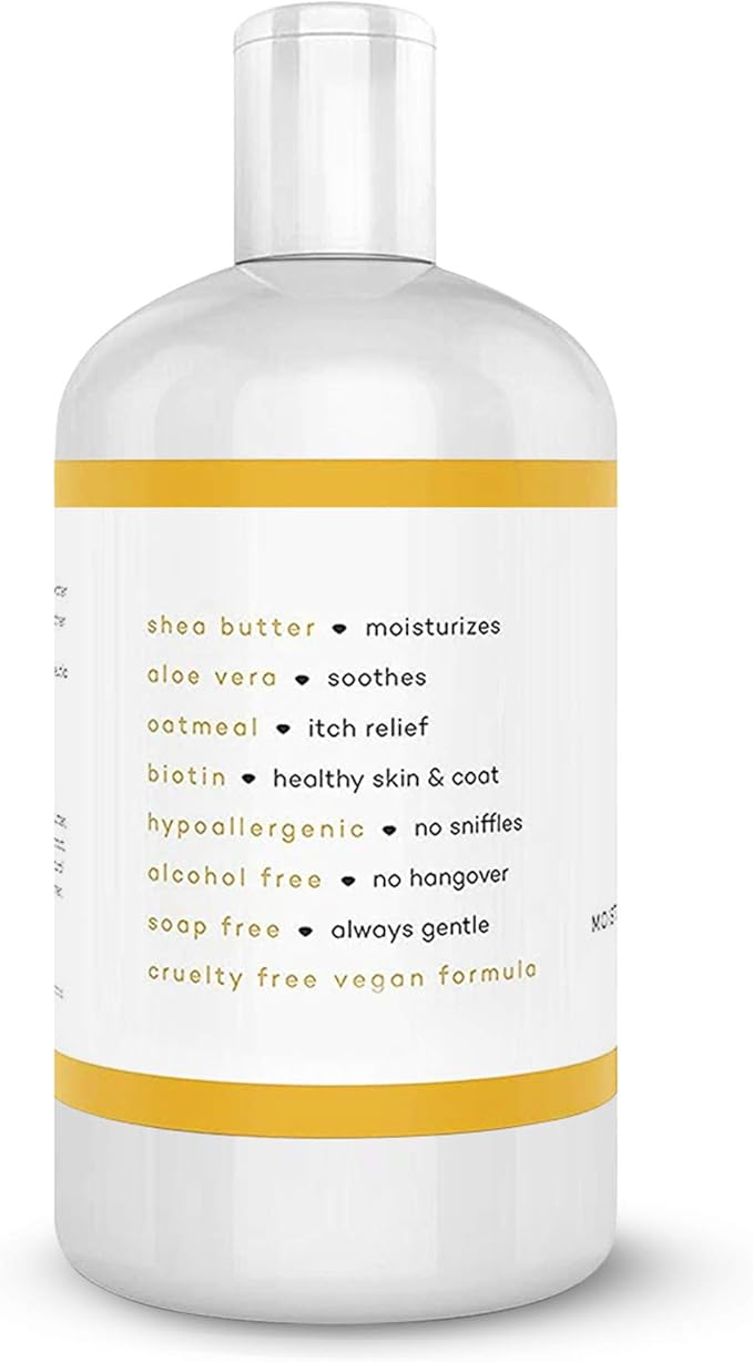 Buddy's Best Dog Shampoo for Smelly Dogs - Skin-Friendly, Oatmeal Dog Shampoo and Conditioner for Dry and Sensitive Skin - Moisturizing Puppy Wash Shampoo, Calming Lavender Scent, 16oz