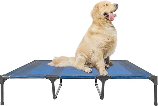 suddus Elevated Dogs Bed Waterproof Outdoor, Portable Raised Dog Bed, Dog Beds Off the Floor, Dogs Bed Easy Clean Indoor or Outdoor Use, X-Large, Blue