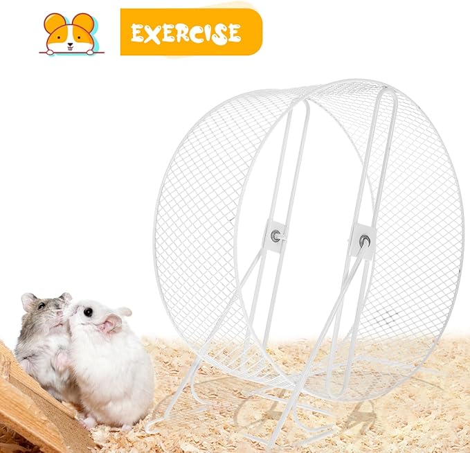 10.24 Inch Silent Hamster Running Wheel with Rack Exercise Toy for Hedgehogs Squirrels and Small Pets Indoor Quiet Fitness Wheel