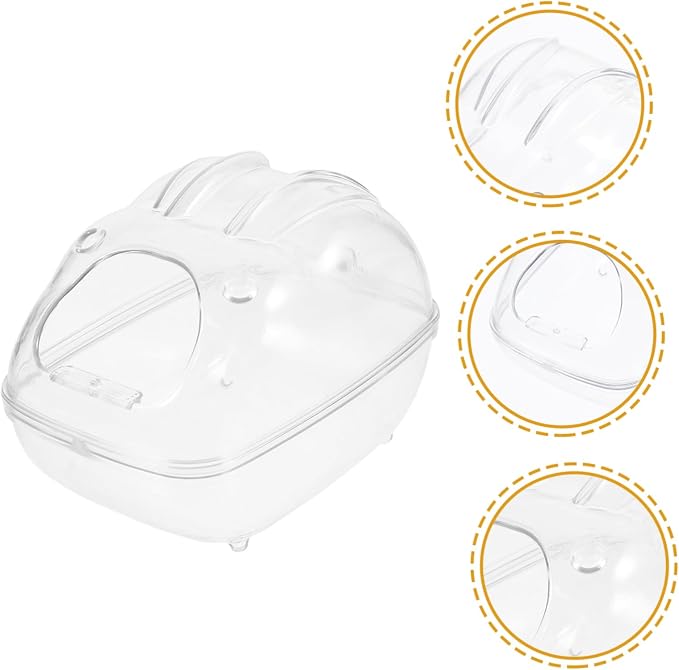 Levemolo Hamster Sand Bath Container Transparent Splash Bathtub for Small Animals for Hamsters Guinea Pigs and Other Pets Easy to Clean Design