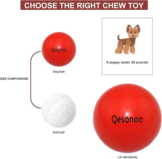 Dog Balls Indestructible,Solid Rubber Bouncy for Dogs Aggressive Chewers Small Breed,Non-Toxic&Floating&High Elasticity,Durable Fetch Ball Small to Chew,Play and Training