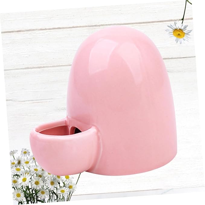 Milisten Small Pet Automatic Feeder and Water Dispenser Ceramic Bowl for Hamsters Rabbits Guinea Pigs Self-Dispensing Waterer 4.33X3.54X2.95 Inch