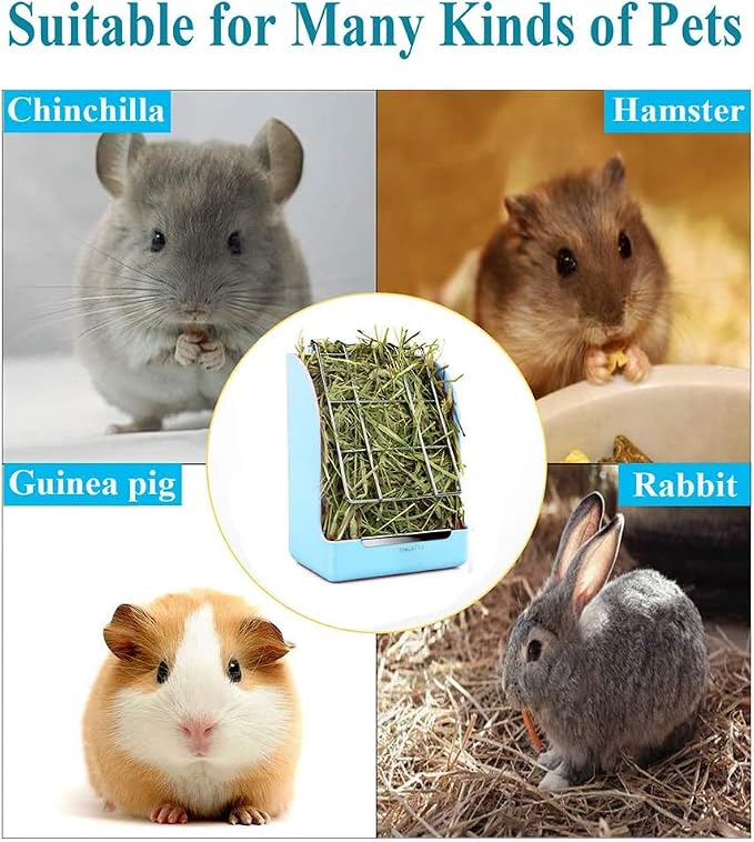 Rabbit Hay Feeder, Large Capacity Bunny Hay Rack for Rabbits, Guinea Pigs, Chinchillas, Small Animals, Hay Dispenser