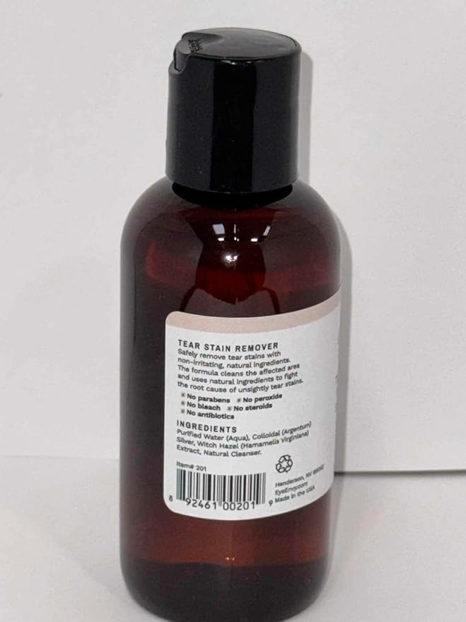 Eye Envy Tear Stain Remover Solution for Dogs. Gentle, Natural, Safe. Cleans Tear Stains. Recommended by AKC Breeders, Handlers, Groomers. 4 oz. Made in USA