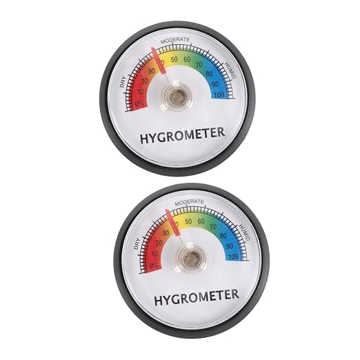 Amosfun 2pcs Reptile Terrarium Hygrometers for Turtle Enclosure Humidity Monitoring and Control Accessories with Accurate Measurement for Pet Habitat Maintenance