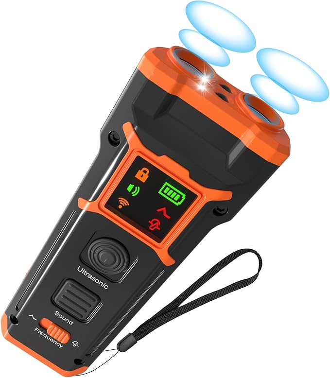 Dog Training Bark Deterrent Device, Anti-Barking Device for Dogs, Stop Bad Behavior Without Yelling or Swatting, Ultrasonic Stopper Alternative to Shock Collar (Orange)