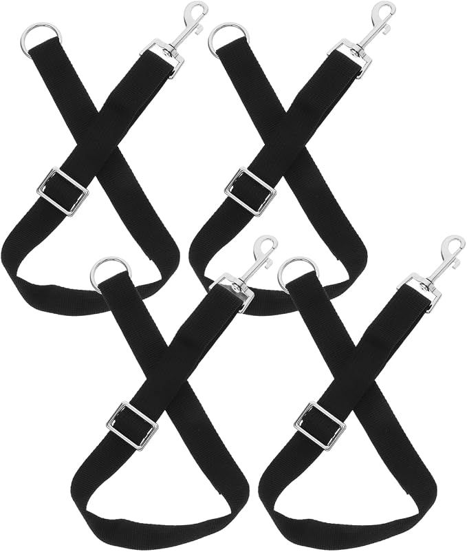 balacoo Adjustable Bucket Straps for Horses 4-Pack High-Strength Nylon Hanging Straps for Water Buckets Stall Accessories Secure Feeder Hanger for Equestrian Farm Use