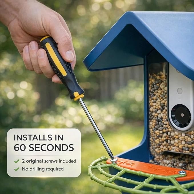 CPLIKE Faux Bamboo Perch Extender Compatible with Bird Buddy Smart Bird Feeder, Durable ABS Extension Platform with DIY Expansion Holes & Screws for Full-Body Photos, 9.2"x4.3"