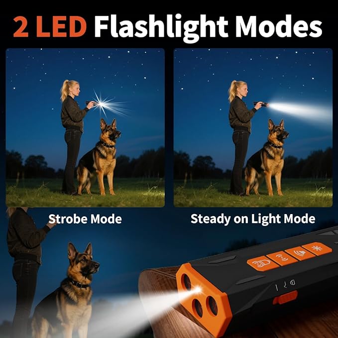 Dog Bark Deterrent Devices, Ultrasonic Dog Bark Deterrent, Ultrasonic Dual-Band, Correct Bad Behavior of Own or Neighbor's Dog, Dog Barking Silencer 23FT for Indoor Outdoor
