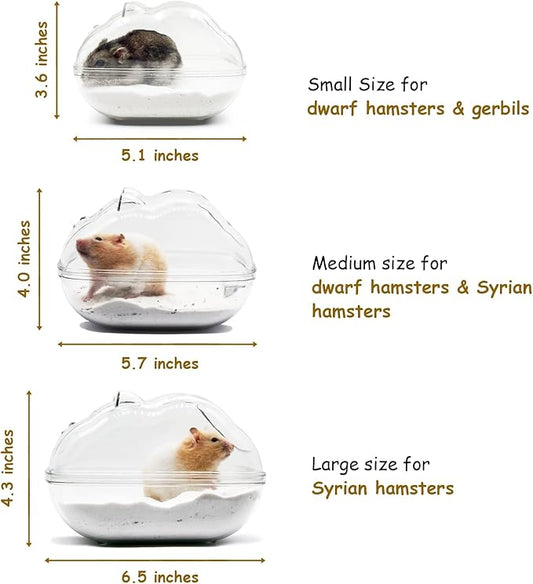 Hamster Sand Bath Container, Hamster Bathtub with Cleaning Scoop, Big Space, Easy to Clean, for Dwarf Hamster, Gerbil, Small Animals