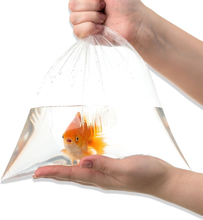 Aogigigio Fish Bags - 100pcs Clear Shipping Bags for Live Fish, 6"X12", Leak Proof, 2 Mil Thick