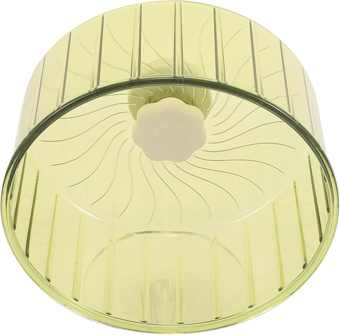 BESPORTBLE Silent Hamster Wheel with Double Bearings, 14-inch Transparent Green Running Wheel for Guinea Pigs, Gerbils, and Small Animals Exercise
