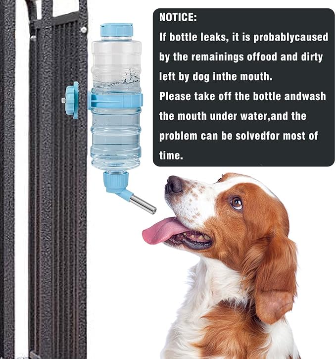 Dog Water Bottle for Crate Cage 34 oz/ 946ml BPA Free Pet Small Animal Auto Water Dispenser Feeding Leakproof Bottle for Dogs and Cats