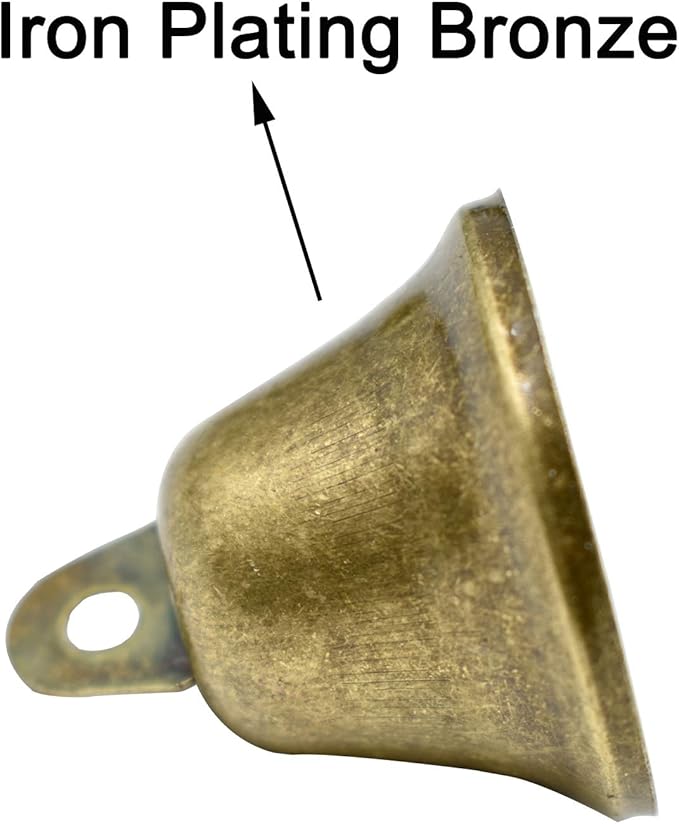 Maydahui 35 PCS Vintage Bronze Jingle Bells (1.7 X 1.5 Inches) for Dog Doorbell Potty Training Housebreaking Making Wind Chimes Christmas Bell