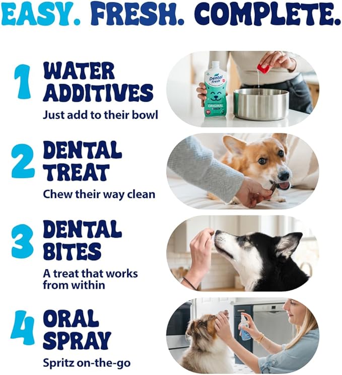 Dental Fresh Dental Treats for Large Dogs, Vet-Formulated Teeth Cleaning Dental Sticks to Help Reduce Plaque and Tartar and Freshen Breath, 15 Count Brush Free Dental Chews for Dogs 50 lbs and Up