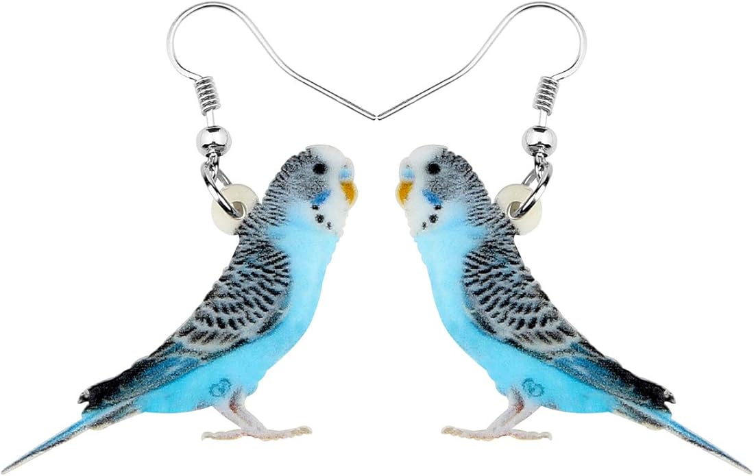 NEWEI Acrylic Cockatiel Gifts Cute Parrot Earrings Dangle for Women Bird Lovers Jewelry Ornament Charms