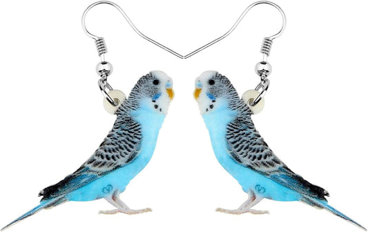 NEWEI Acrylic Cockatiel Gifts Cute Parrot Earrings Dangle for Women Bird Lovers Jewelry Ornament Charms