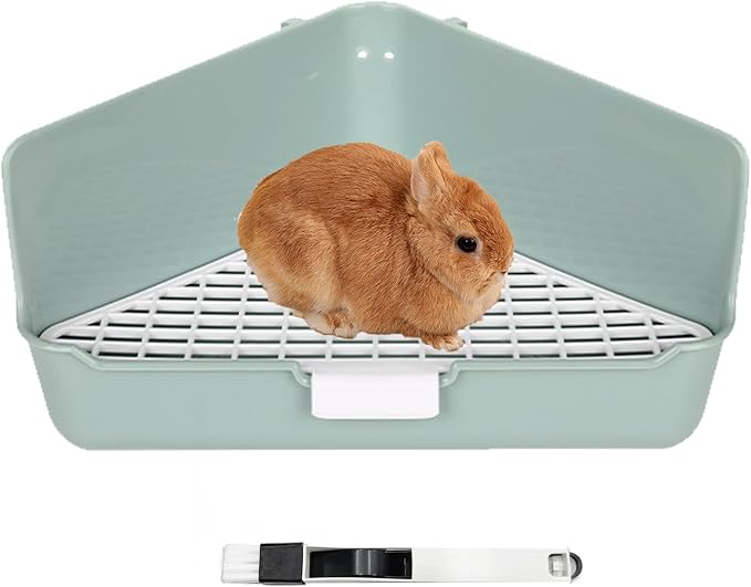 Rabbit Litter Box Bunny Corner Toilet Box for Hamster Ferret Rat Cage Pan 13.4" x 10.2" x 7.1" for Small Animals Training Tray