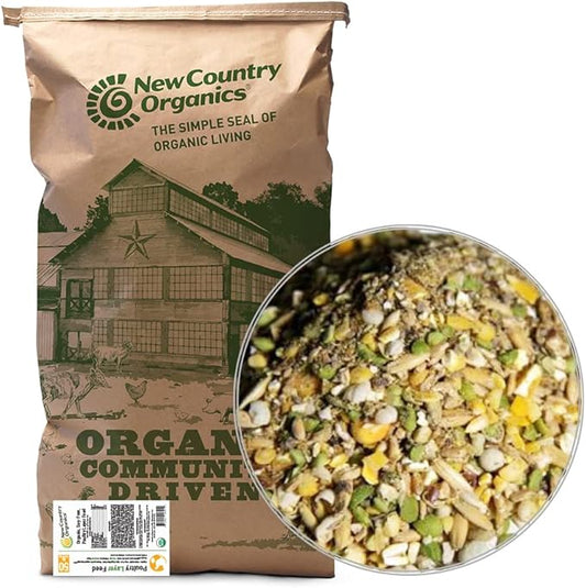 New Country Organics | Classic Grind Layer Chicken Feed for Laying Hens | Ground Grain | Soy-Free | 17% Protein | Certified Organic & Non-GMO Chicken Food | 50lbs Bag