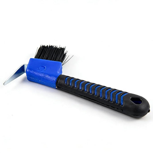 Horse Hoof Pick with Brush, 2-in-1 Hoof Pick for Horses with Soft Grip Rubber Handle, Grooming Brush Tool for Horse Grooming Supplies(Blue)
