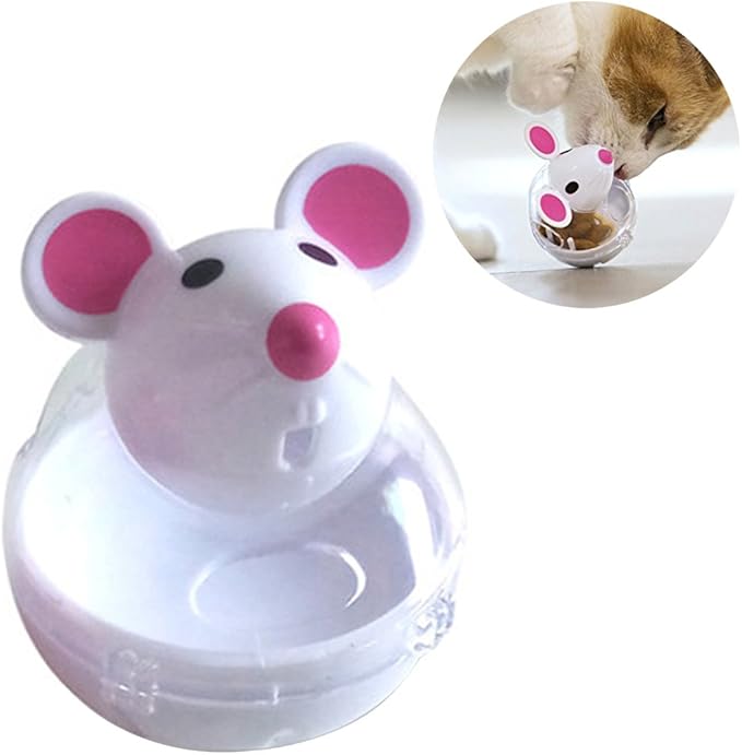 Slow Feed Cat Food Tumbler Pet Treat Ball Toy Feeder
