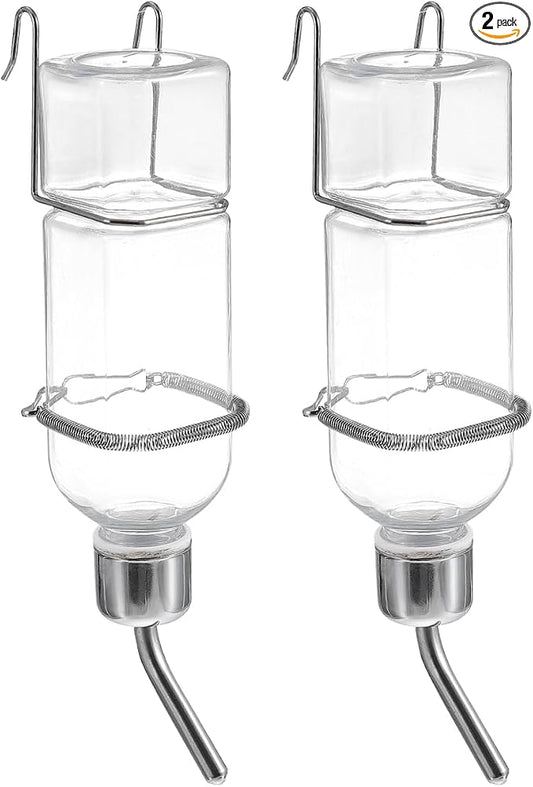 Small Animal Water Bottle 2 Pack, No Drip Guinea Pig Water Bottle & Rabbit Water Dispenser, 350ml Leakproof Pet Water Dispenser for Hamster, Bunny & Small Pet Cage Accessories