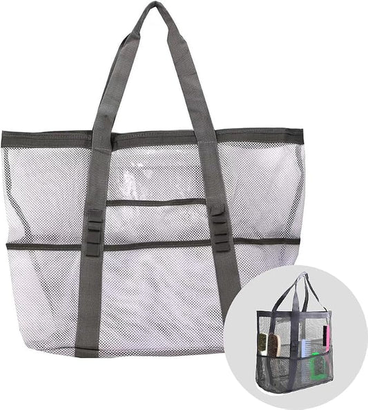 Smanllan Horse Grooming Organizer Bag,8 Pockets Waterproof Horse Grooming Tote Bag with Mesh (White)