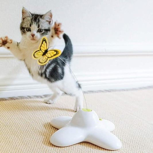 All for Paws Cat Toys Interactive Butterfly Flutter Bug Cat Automatic Toy Stimulating Kitty Toys Enrichment for Indoor Cats