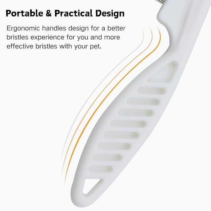 2PC Hamster Grooming Comb - Stainless Stell Face Flea Comb Fine Tooth Tear Stain Remover Removes Crust, Mucus, Stains, Face Brush for Chinchillas, Ferrets, Guinea Pigs, Rabbits (White)