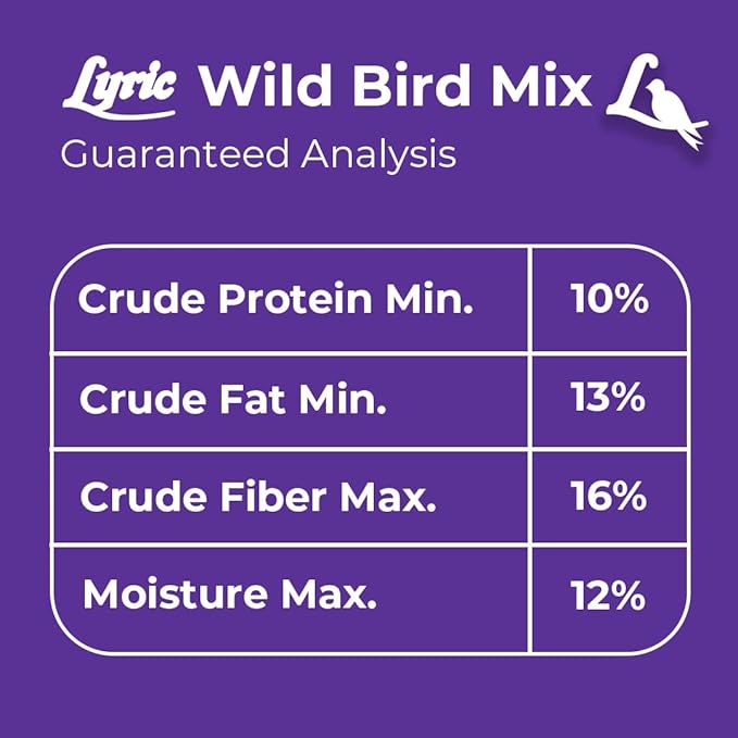 Lyric Wild Bird Mix - Includes Corn, Nuts, and Wild Bird Seed for Outside Feeders, Attracts Doves, Jays and Many More, 40 lb Bag