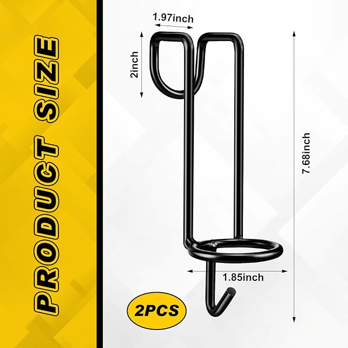 Hicarer 2 Pack Horse Feed Bucket Hooks Tack Hook for Horses Metal Equestrian Water Bucket Holder Hanger Removable No Drill Stall/Stable Feed Barn Farmhouse Supplies Livestock Accessories (Black)