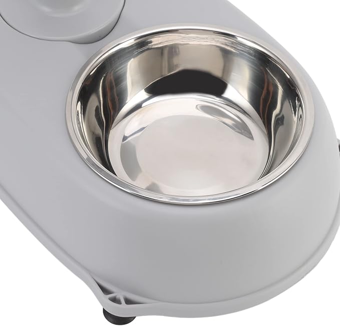 Dog Water Bottle with Bowl, 2 in 1 Water Bottle Stand Dispenser with Food Container Adjustable Pets Dog Bowl Feeder Drinking Bottle, for Cats Dogs Gerbil Rat Dwarf Hamster