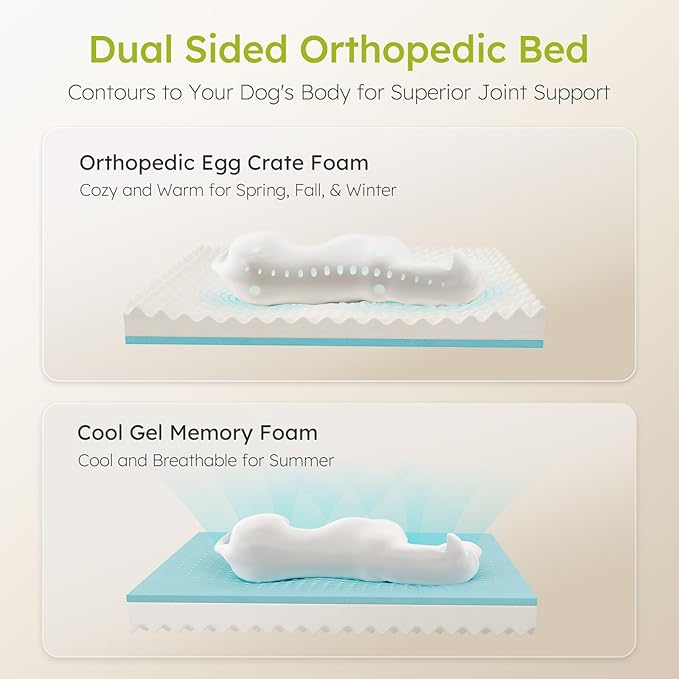 CWAWZ XXL Dog Bed for Extra Large Dogs, Giant Orthopedic Dog Bed with Cooling Gel Memory Foam, Waterproof Pet Bed with Removable Washable Cover, 53" Pet Sofa bed Dutch Velvet with Bone Toy, Peach Pink