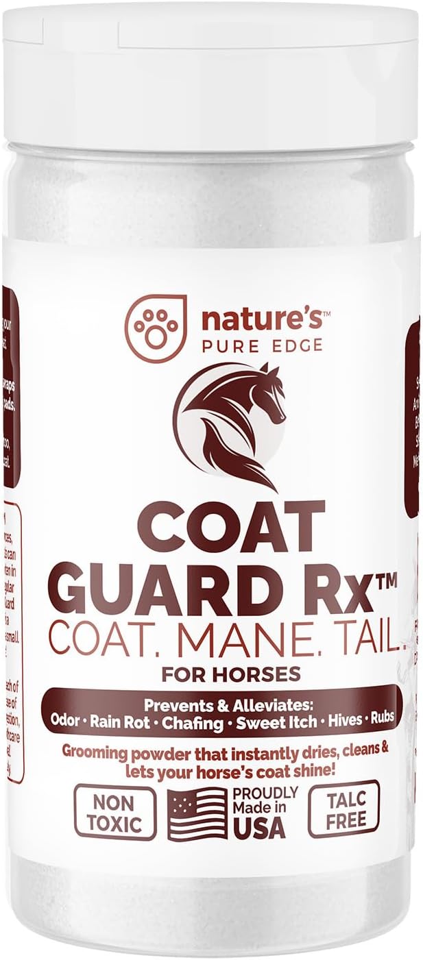 Coat Guard Rx™ Large 16 oz. Coat, Mane, and Tail Powder for Horses - Rain Rot, Sweet Itch, Treatment & Dry Shampoo for Horses.
