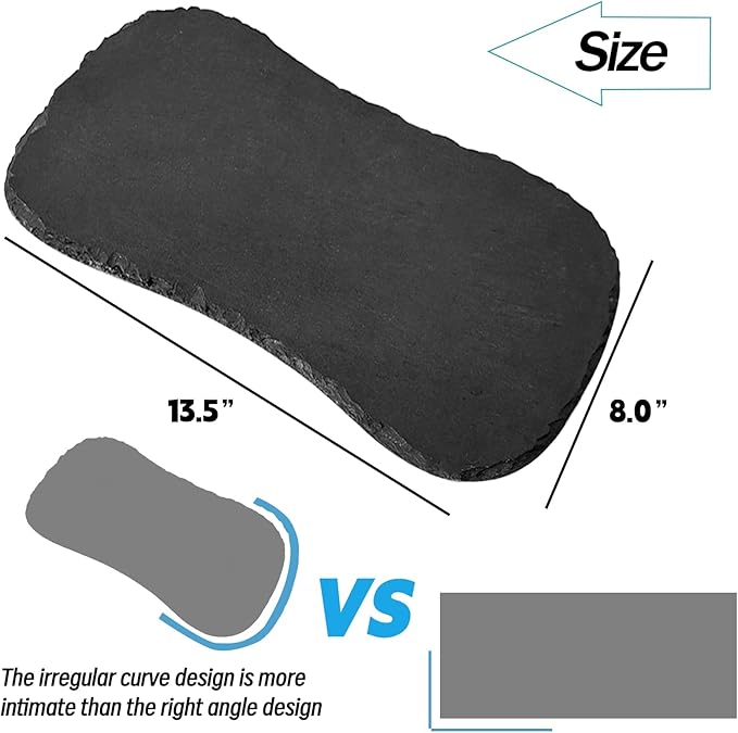Reptile Basking Platform 13.5''x8.0'' Turtle Rock Slate Feeding Bowl Food Dish Feed Plate Tortoise Bathing Resting Slab for Lizard Gecko Bearded Dragon Chameleon Snake Frog