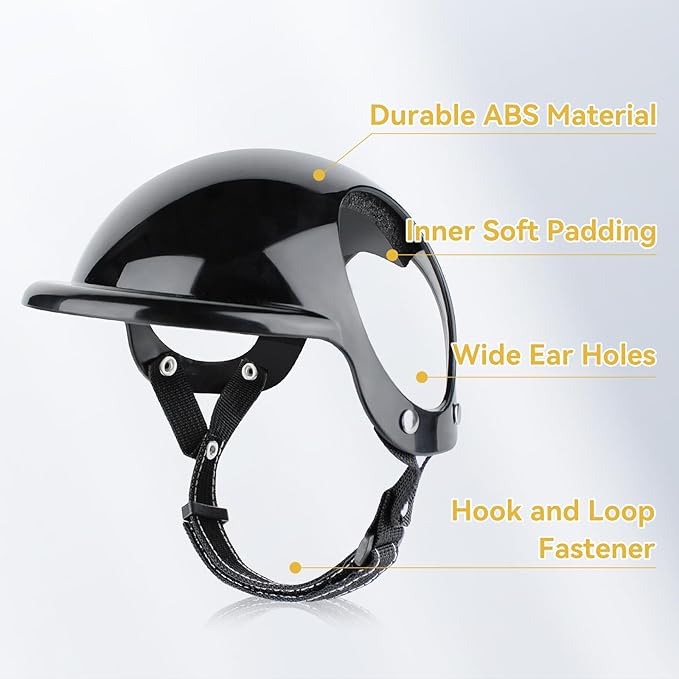 Extra Small Dog Goggles and XSmall Dog Helmet, 2Pcs Anti-UV Doggy Sunglasses Cat Motorcycle Protecetive Helmet Set, Chihuahua Safety Hard Hat Outdoor Head & Eyes Protection, White XS