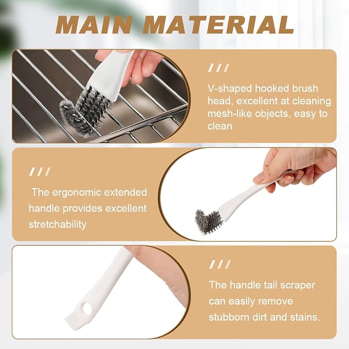 2Pcs Bird Cage Cleaner with Long Handle, Birds Cag e Droppings Removal Brush, Removes Poop Cag-e Brush for Cleaning Birds Parrot Cages Kennels Perches,Essential Bird Cage Accessory