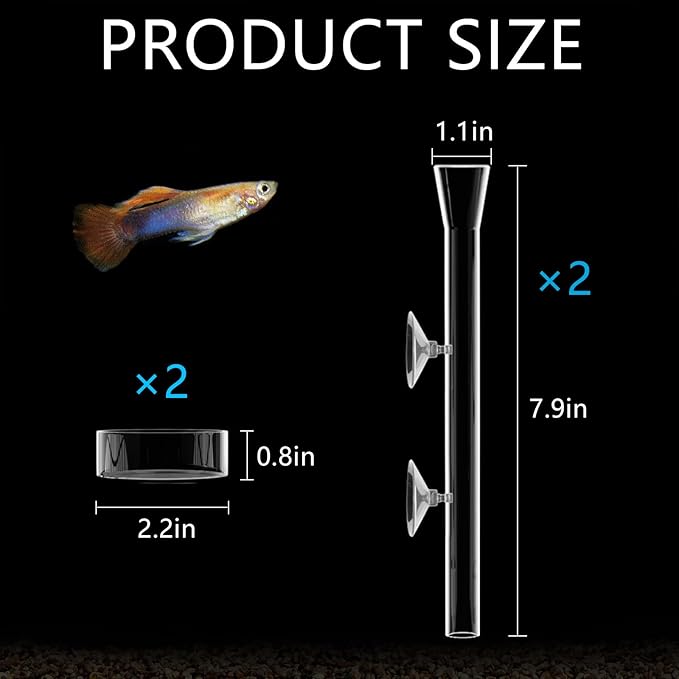 8 Pcs Shrimp Feeding Tube and Dish Fish Feeder Tube Tray for Plant Holder for Aquarium Fiberglass Fish Tank Feeding Tray (8inch)