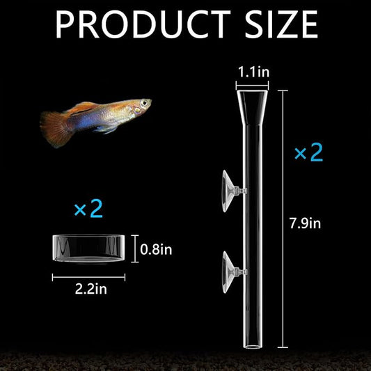 8 Pcs Shrimp Feeding Tube and Dish Fish Feeder Tube Tray for Plant Holder for Aquarium Fiberglass Fish Tank Feeding Tray (8inch)
