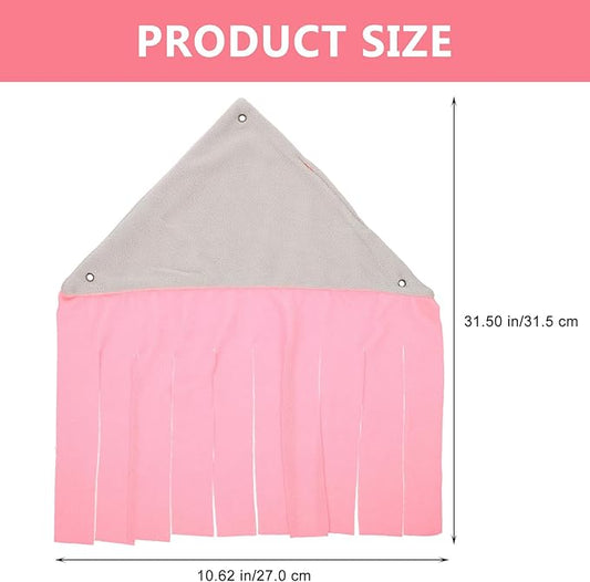 POPETPOP Small Animal Hideout House with Corner Hammock, Lightweight Cotton Pet Shelter for Hamster, Guinea Pig, Bunny, Hedgehog – Soft Pet Bed Tent for Cage Resting and Hiding, 1pcs Light