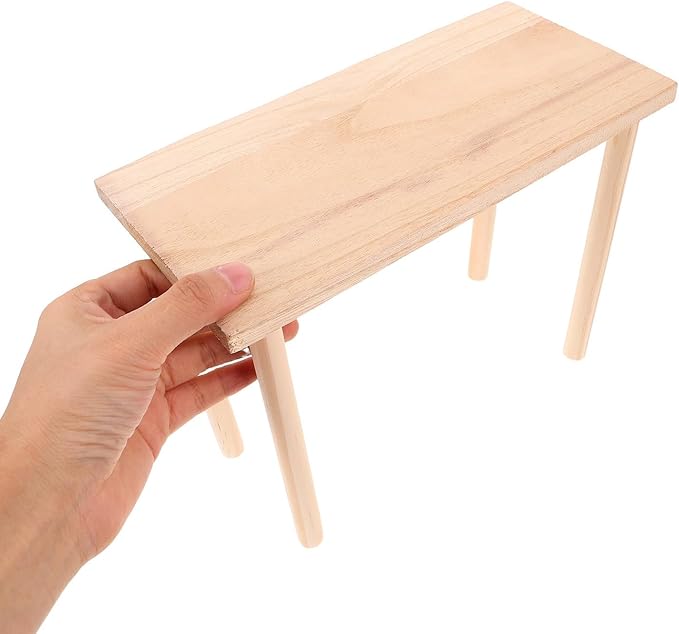 Toddmomy Hamster Play Wooden Platform, Hamster Platform Gerbil Cage Wood Stand with Pillars, Small Animal Resting Area, Rectange, 7. 5'' / 19cm Height