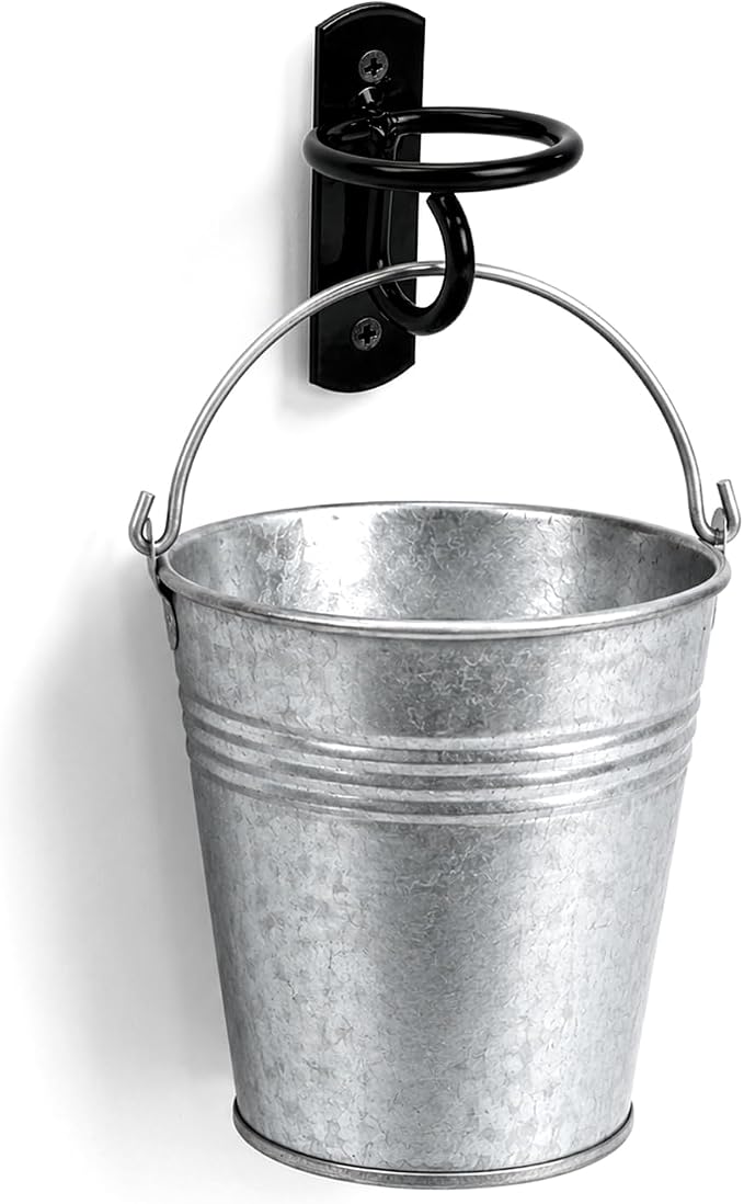 Cididu 10 Pack Bucket Hooks for Horses, Heavy Duty Water Bucket Hangers with Screws, Wall Mount Feed Bucket Holder for Horse Stalls Livestock Barn Farmhouse Stable Supplies, Curved Design